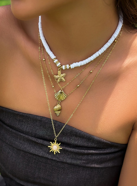 欧美跨境饰品海洋风贝壳海螺流苏