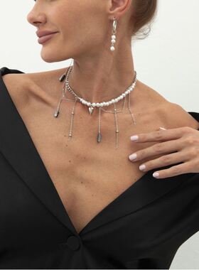 欧美跨境简约时尚爱心不对称吊坠