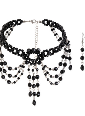 欧美跨境哥特风串珠编织水晶套装