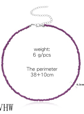 欧美跨境波西米亚风纯色项链新品