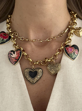 欧美跨境复古设计花朵爱心ins吊