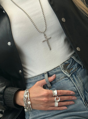 欧美跨境创意哑光几何褶皱关节戒