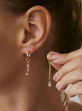 欧美跨境气质双层缠绕水晶锁骨链