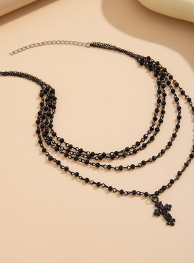 欧美跨境暗黑哥特风仿水晶吊坠多