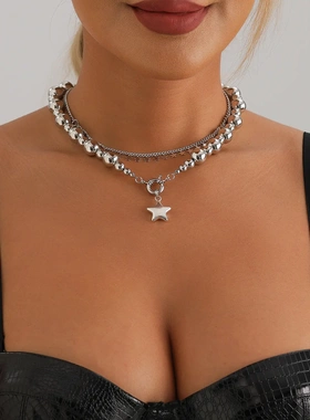 欧美跨境饰品ins金属质感五角星