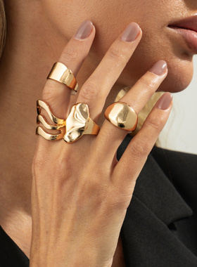 Ring欧美跨境个性不规则几何指环