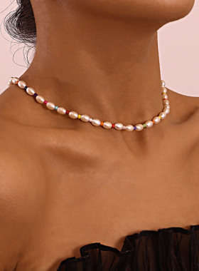 欧美跨境饰品6mm几何椭圆珍珠