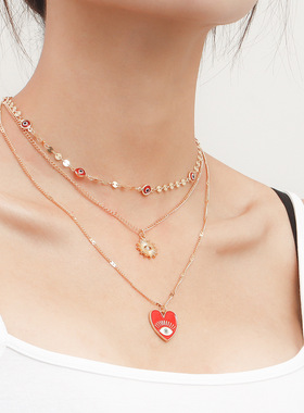 欧美跨境饰品ins多层恶魔之眼