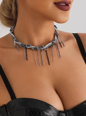 欧美跨境饰品轻奢流苏玻璃米珠