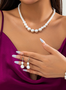 欧美多层法式复古项圈饰品仿珍珠