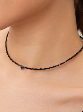 欧美跨境饰品水晶玻璃米珠黑胆石