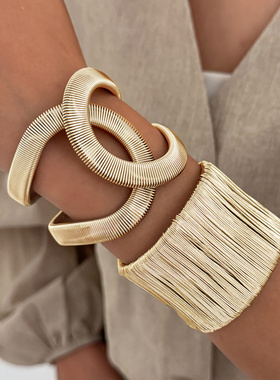 欧美跨境饰品个性复古铁丝缠绕手