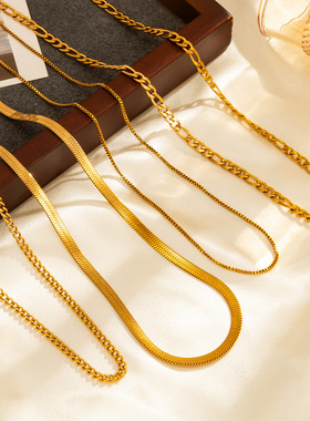 欧美跨境ins通勤冷淡风蛇骨链条