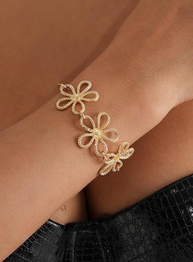 欧美跨境饰品复古镂空花朵链条