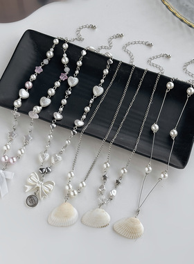 欧美跨境田园ins清新蝴蝶结珍珠