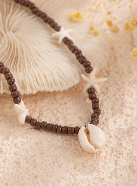 欧美跨境沙滩米珠串珠项链项饰女