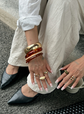 欧美跨境饰品时尚夸张宽面几何手