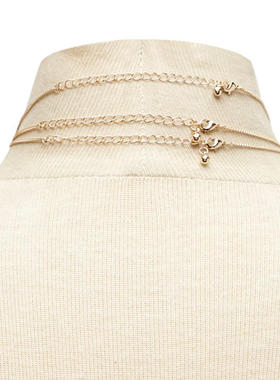 新款上新三角颈链圆形项饰品几何