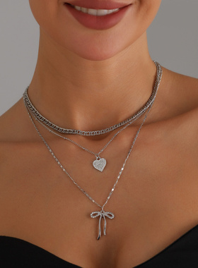 欧美跨境饰品蝴蝶镶钻爱心吊坠