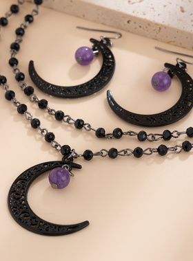 欧美跨境水晶珠子链条项饰neck