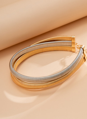 欧美跨境饰品夸张蛇骨线条非洲