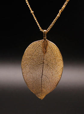 欧美跨境项饰品时尚真树叶项链女