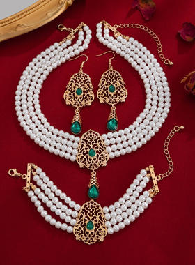 欧美跨境宫廷复古仿珍珠多层项饰