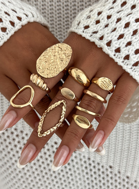 欧美跨境个性ins光面不规则关节