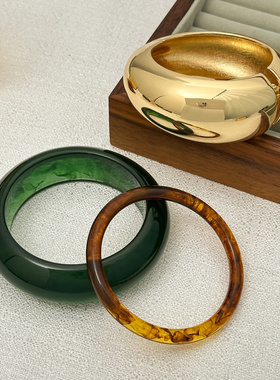 欧美跨境冷淡风素圈开口手镯女简