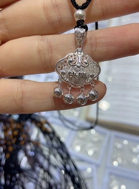 2022新款纯银平安锁999足银长命锁时尚百搭送宝宝满月礼朋友生日