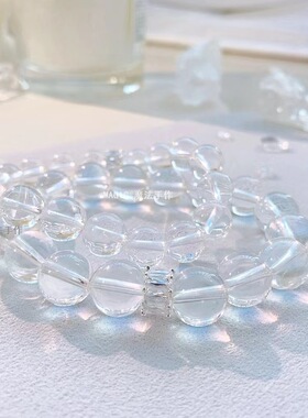 天然白水晶手链女款简约清新甜美水晶手串礼物厂家直播供货