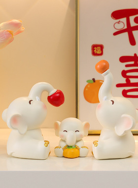 卡通喜庆家居结婚摆件象亲象爱树脂工艺新人结婚客厅桌面布置礼品