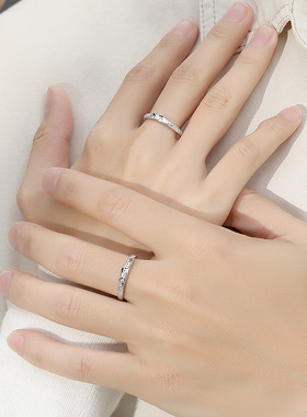 原创涂鸦猫狗情侣对戒小众卡通珐琅滴胶戒指纯银少女心情人节礼物