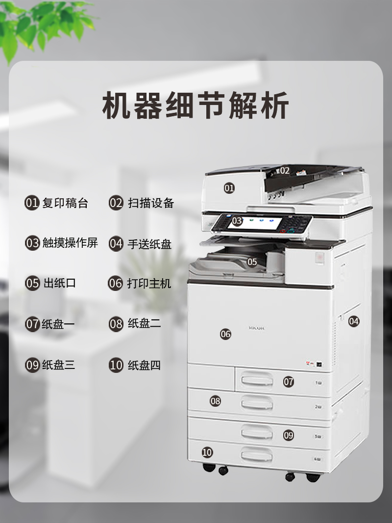 理光ricoh彩色激光复印机一体办公5503商用打印a3a4双面黑白扫描 - 图2