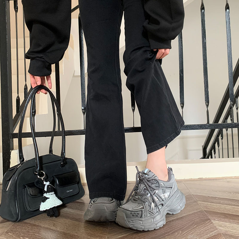 小个子8cm完全隐形 休闲鞋增高厚底松糕鞋老爹鞋女轻便软底超轻 - 图0