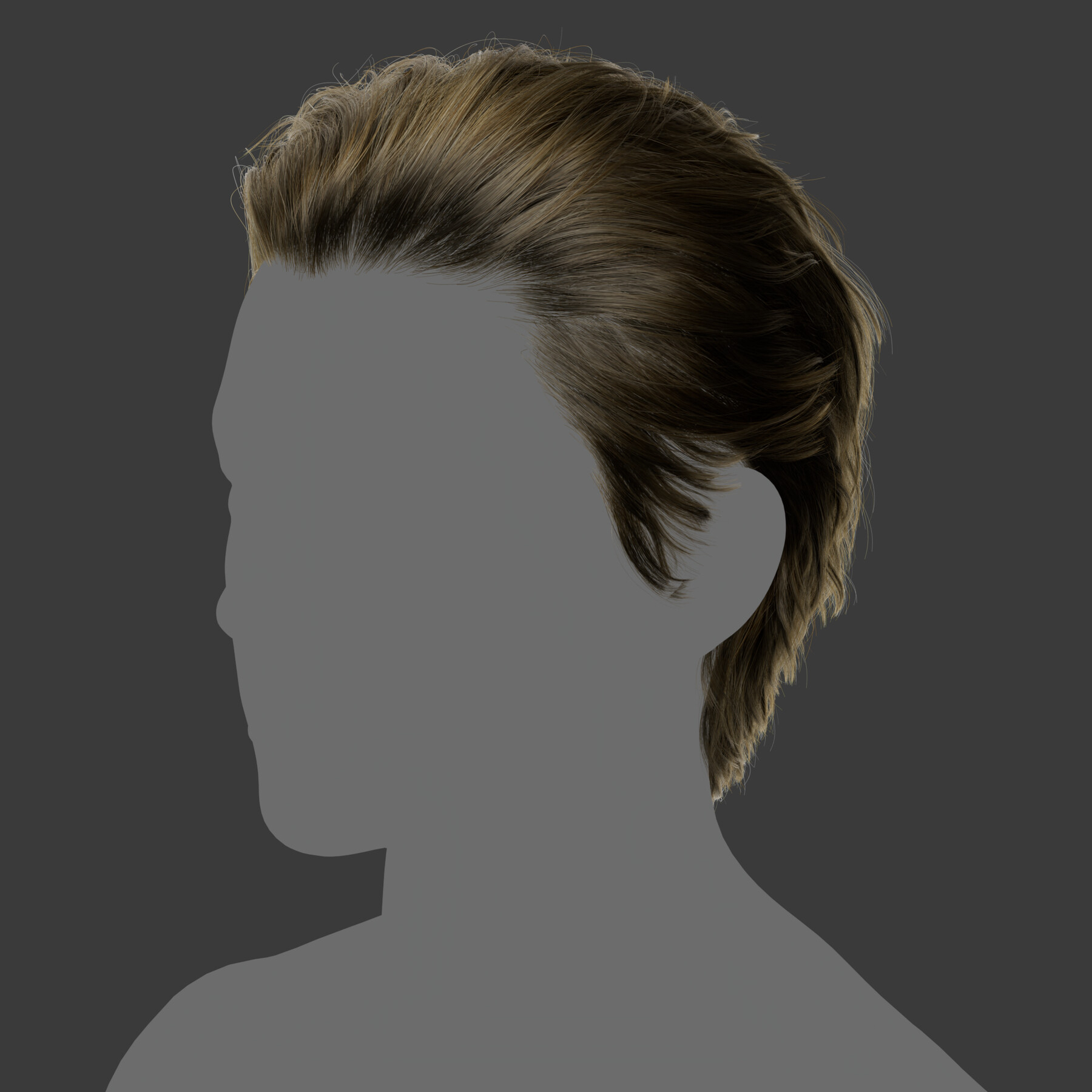 Xgen影视3A写实头发男性背头帅哥角色头人物毛发面片素材MAYA模型 - 图0