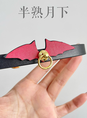 moonlit小怪兽真皮头层牛皮颈圈男女m颈饰