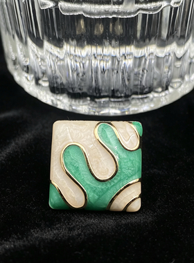 欧美方形油画磁吸防走光慈溪胸针