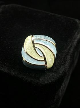 复古珐琅彩几何磁吸胸针防走光