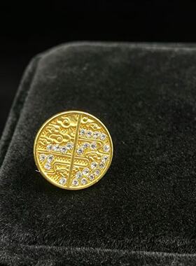 高端金属祥云纹无痕磁吸男士胸针