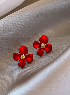 s925银针花朵耳环高级感轻奢