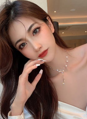 珍珠项链女仙气夏脖颈链2022年