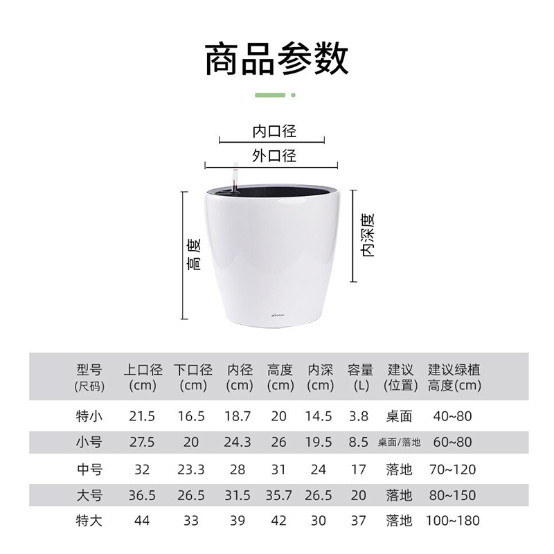 懒人自吸水花盆圆形客厅落地轻奢北欧简约小中大号树脂绿植花盆器 - 图2