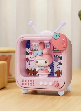 日本进口hellokittyHello电脑办公桌面车内装饰气氛灯光摆件盲盒
