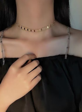 高级感洋气项链高端简约锁骨链