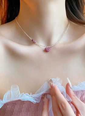 气质粉色少女项链小女人春夏配饰