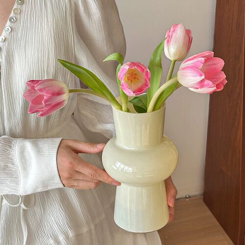 中古玻璃花瓶ins风高颜值鲜花干花水培花器客厅餐桌卧室摆件装饰 - 图0
