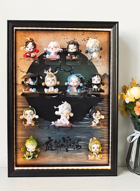 SP11系列庭前墨梅盲盒古风场景展示盒收纳展示框灯光立体中空画框