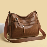Кенгуру, кожаная вместительная и большая сумка через плечо, из натуральной кожи