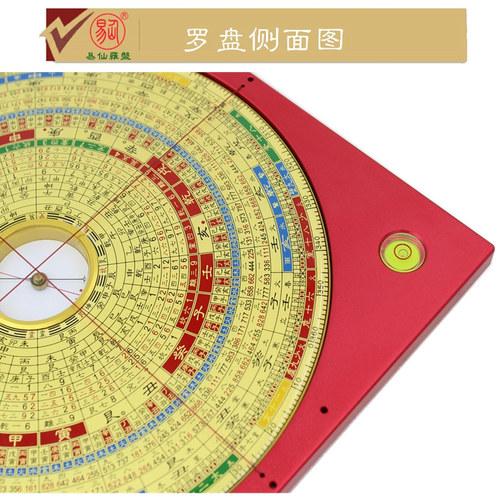 易仙强磁针7寸2三元天星玄空综合罗盘林双林同款红色铝合金罗庚盘 - 图3